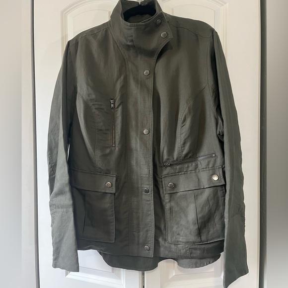 Peace Love World Jackets & Blazers - Peace Love World linen army green utility jacket